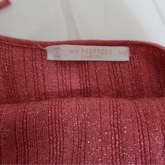 Red Ribbed Knit Dress - Picture 2 of 5